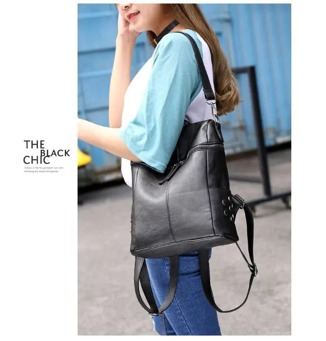 Fashionable Women's Dual-Use Backpack and Shoulder Bag
