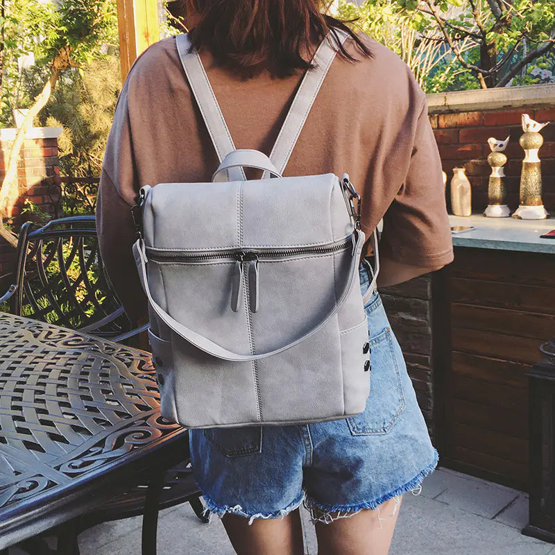Fashionable Women's Dual-Use Backpack and Shoulder Bag
