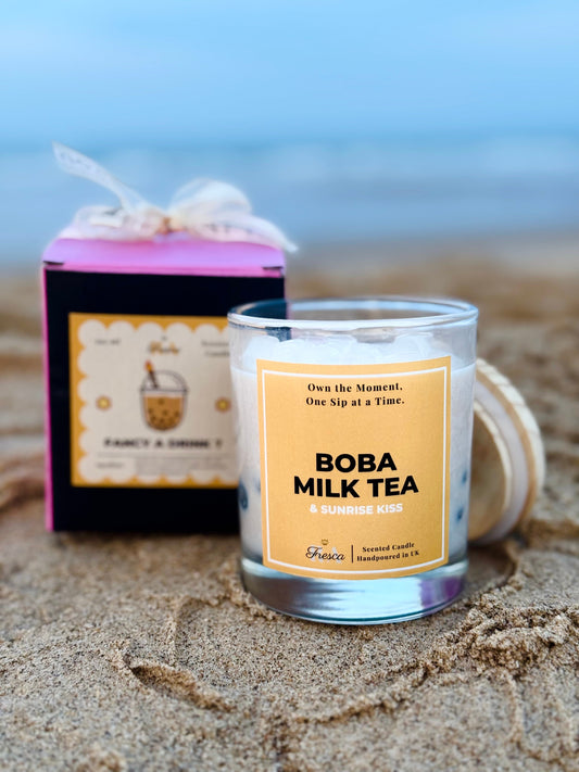 Boba Milk Tea Bliss – Scented Candle Handpoured in UK | Organic & Vegan