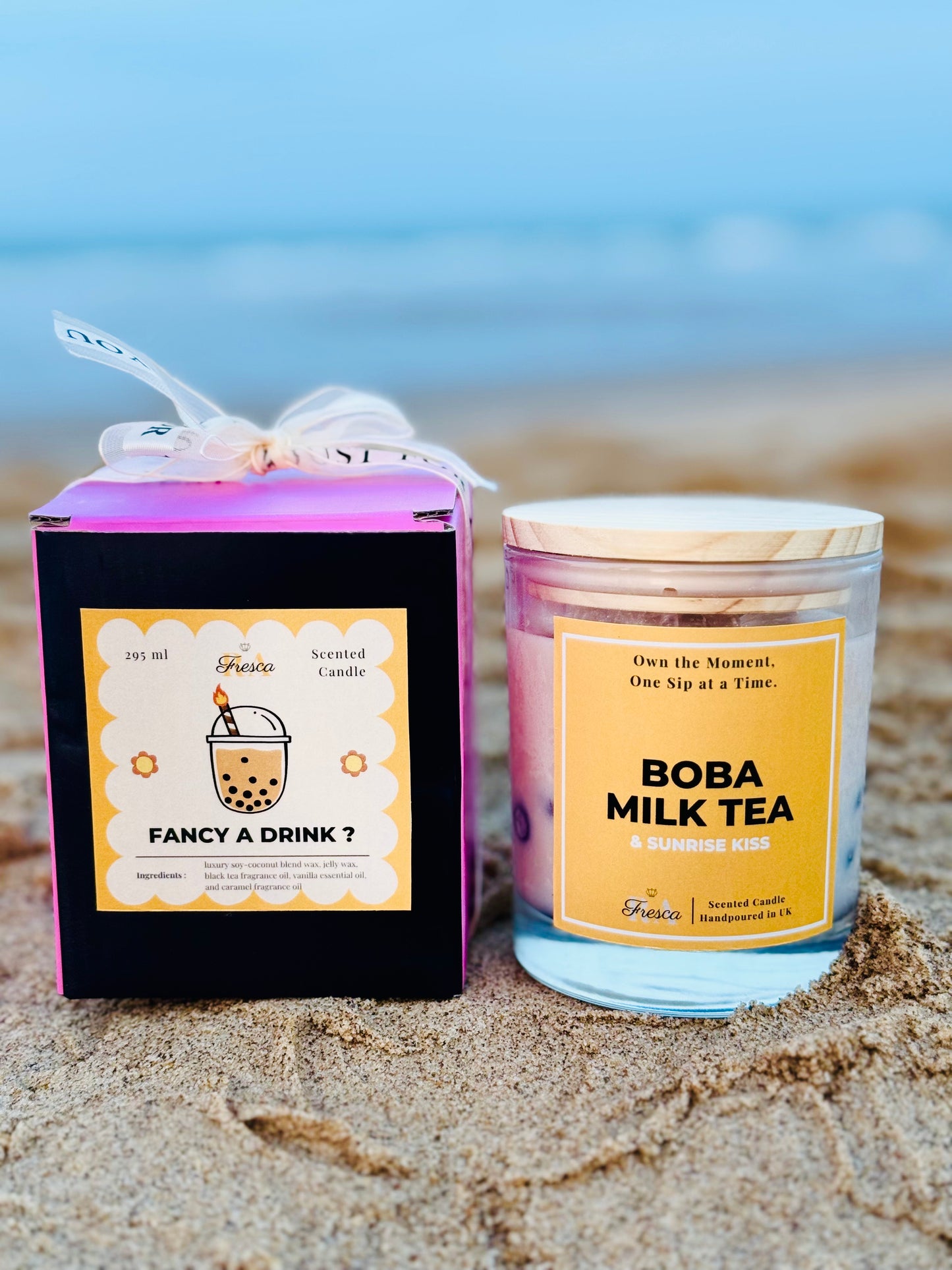 Boba Milk Tea Bliss – Scented Candle Handpoured in UK | Organic & Vegan