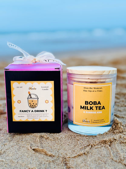 Boba Milk Tea Bliss – Scented Candle Handpoured in UK | Organic & Vegan