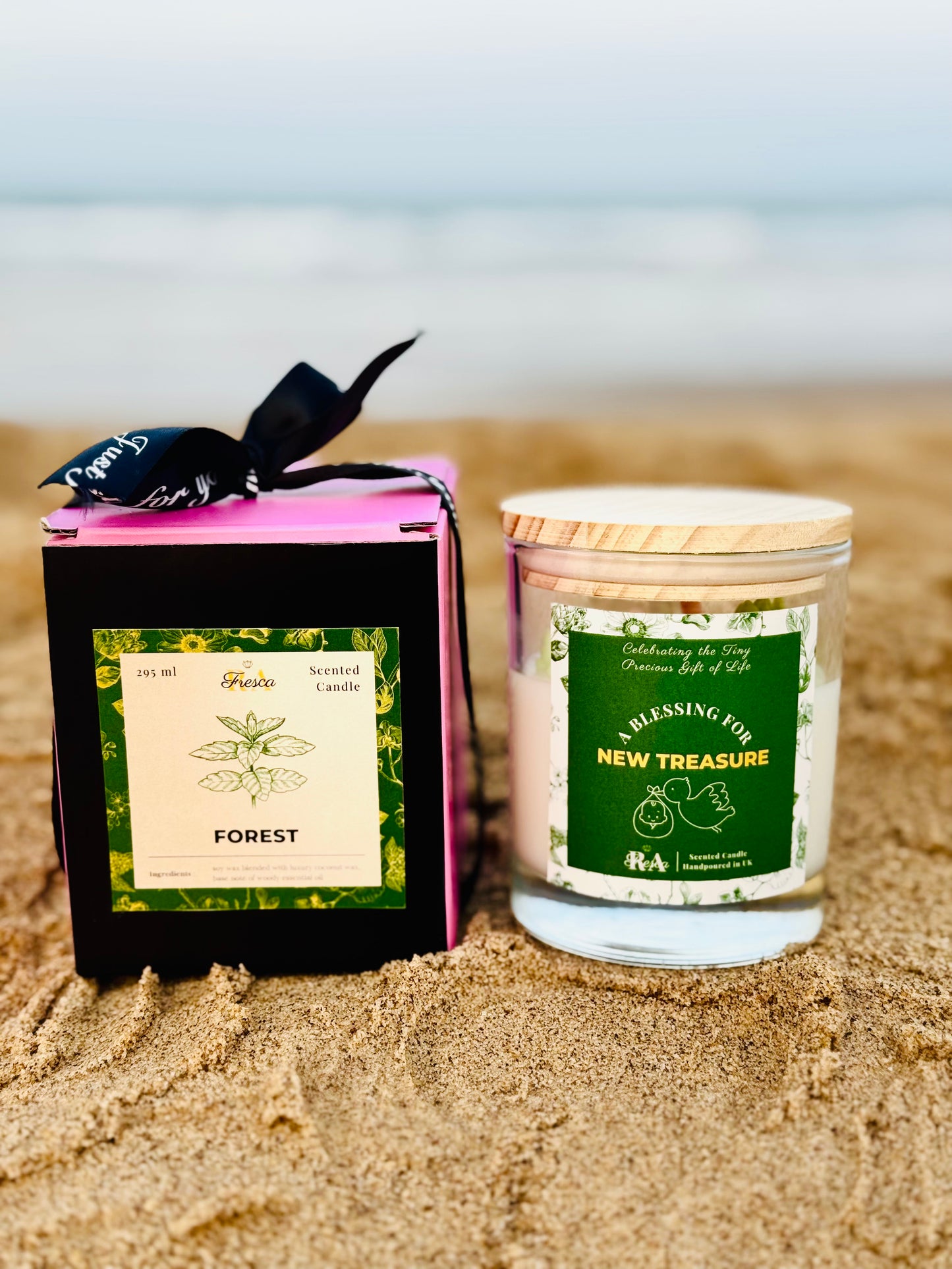 Whispering Forest – Scented Candle Handpoured in UK | Gifts for Newborn Blessings